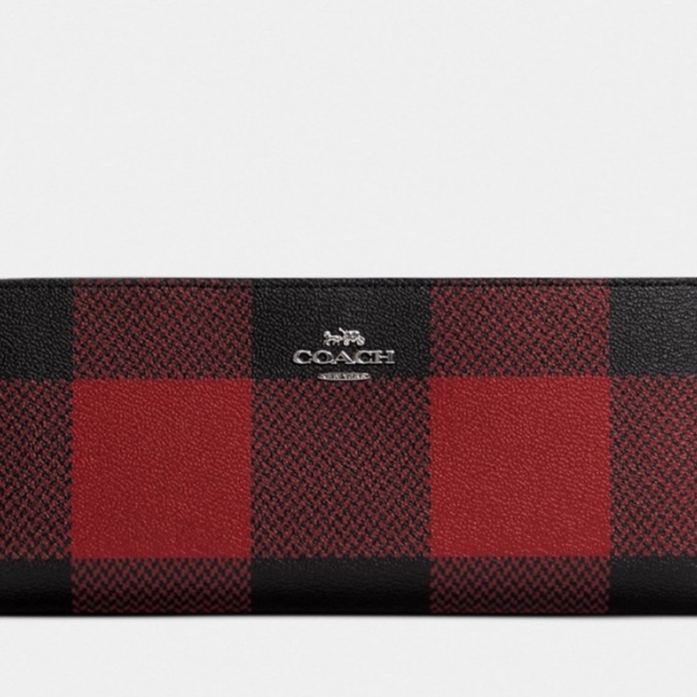 Coach Slim Wallet With Buffalo Plaid Print *SOLD on another site*